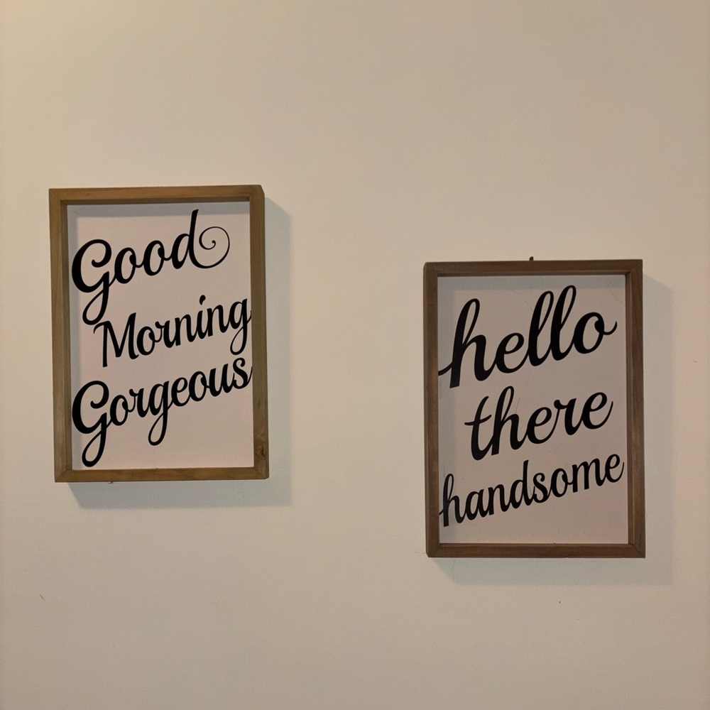 Hobby Lobby Wooden Framed Wall Art Set Black Cream Farmhouse Decor